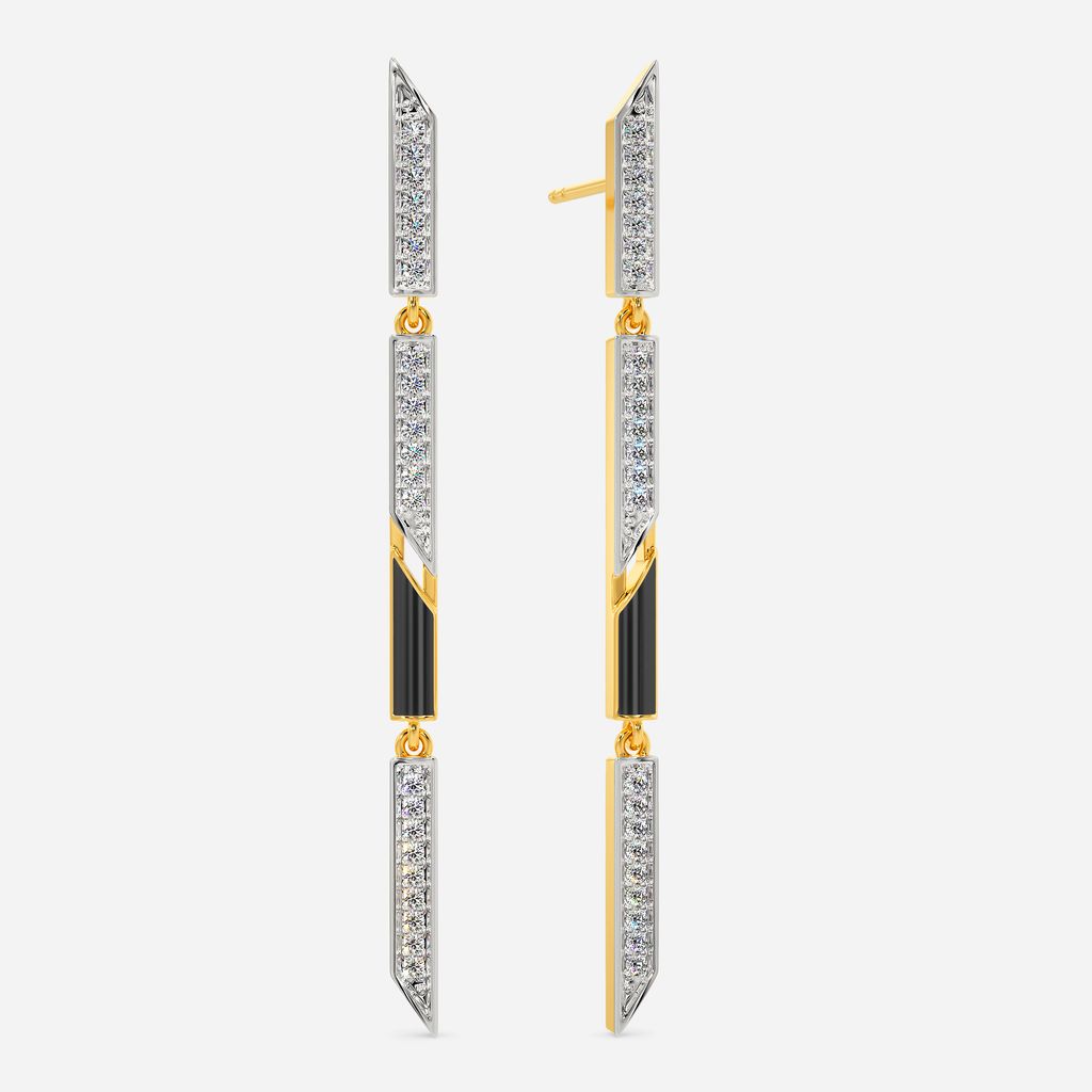 Linear Codes Diamond Earrings