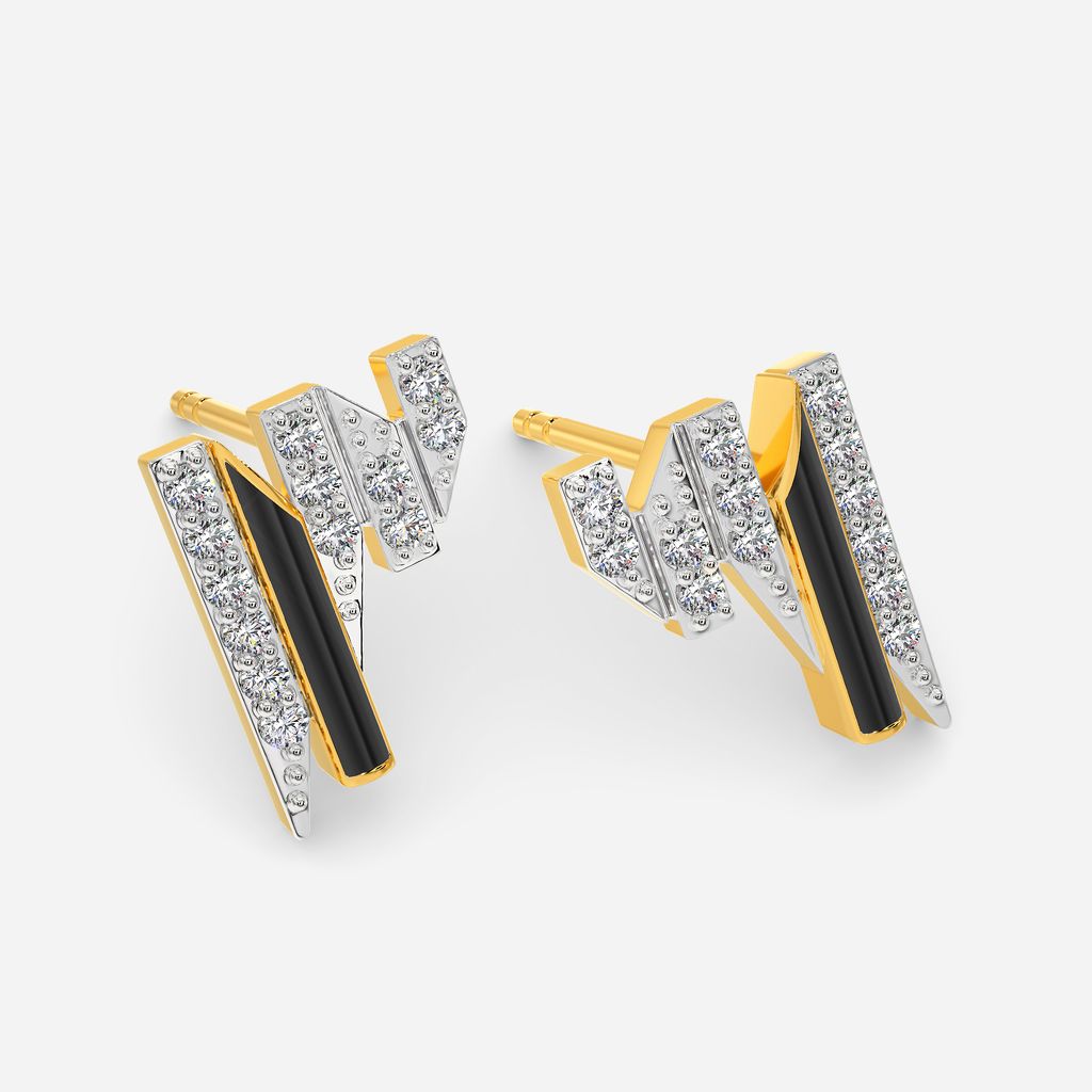 Linear Codes Diamond Earrings