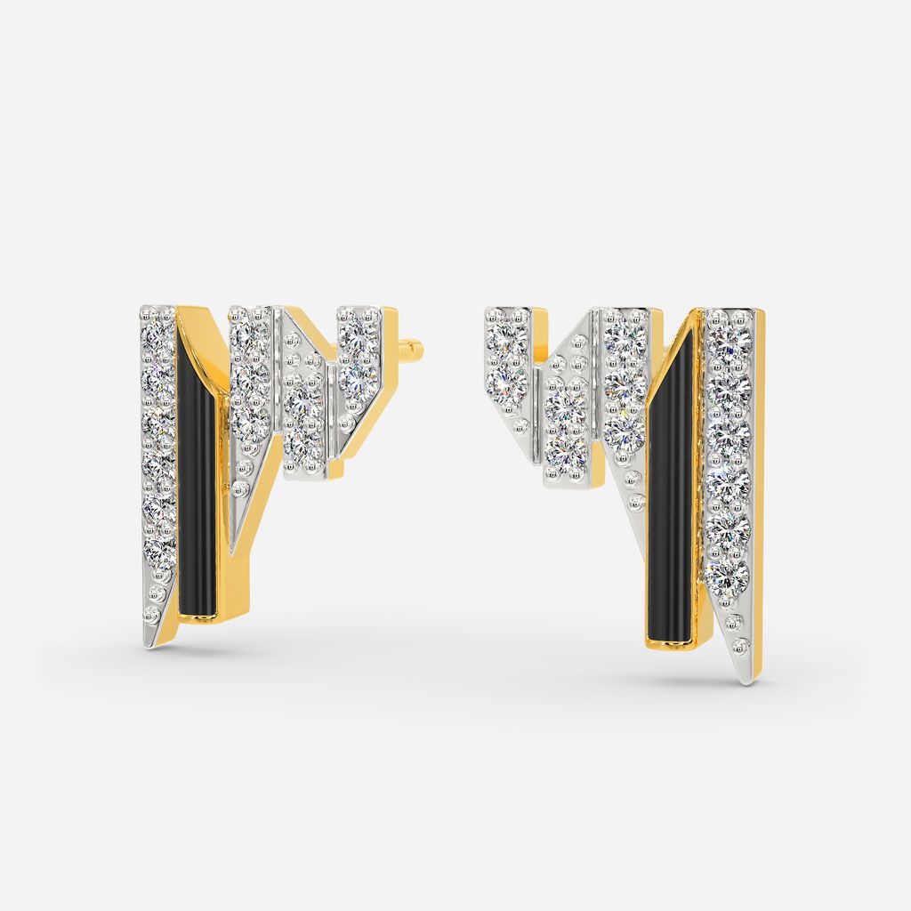 Linear Codes Diamond Earrings
