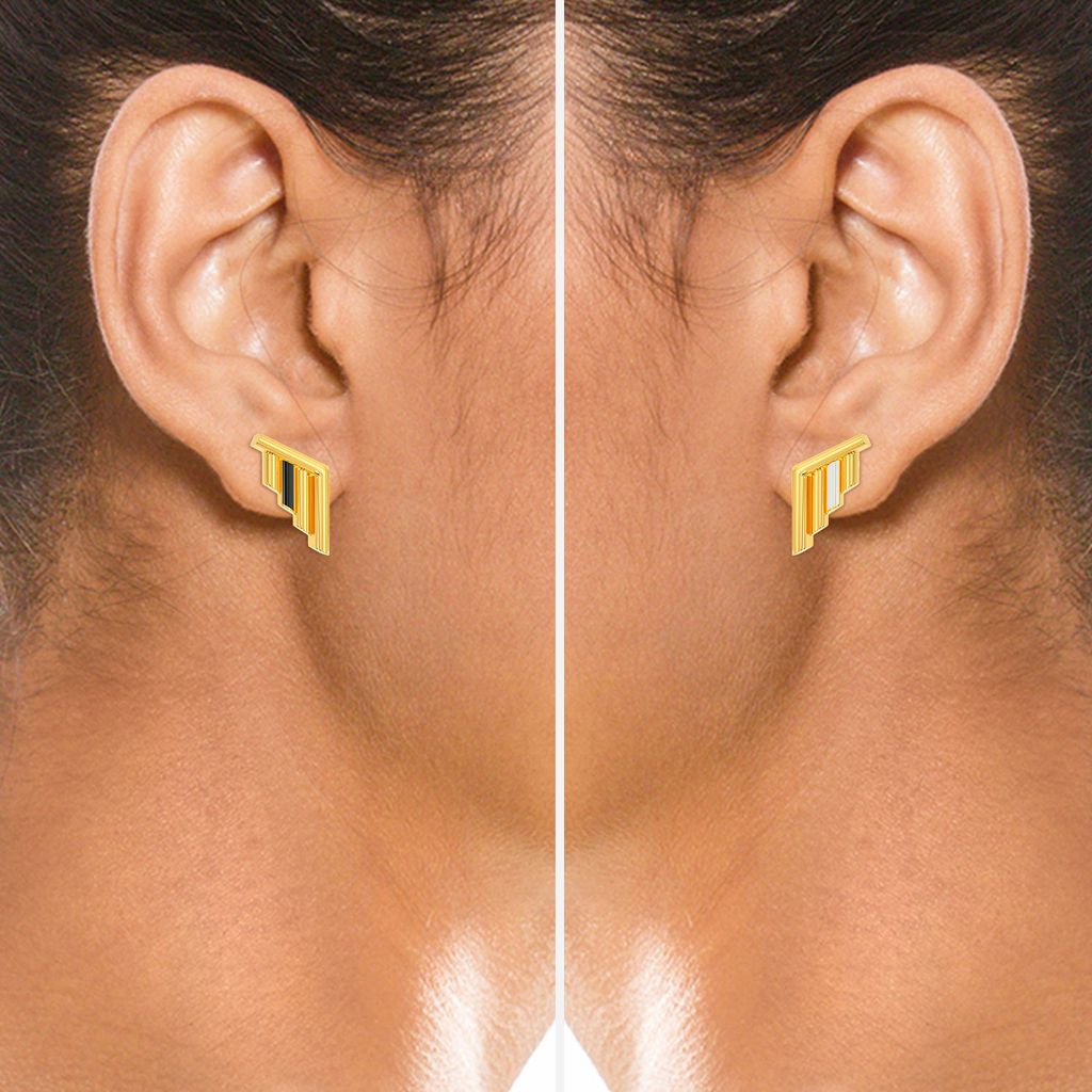 Chevron Shades Gold Earrings