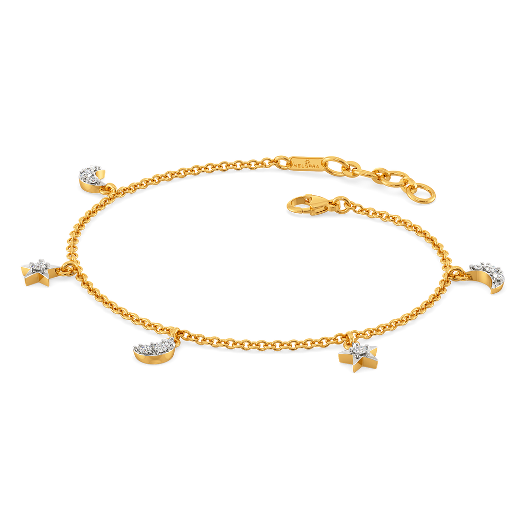 Moon and Back Diamond Bracelets