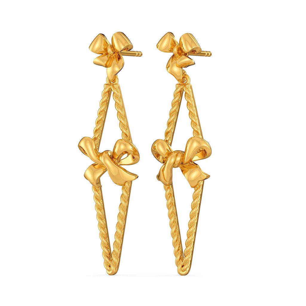 Party Bows Gold Earrings