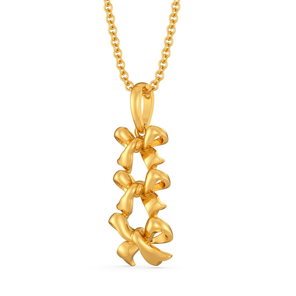Party Bows Gold Pendants