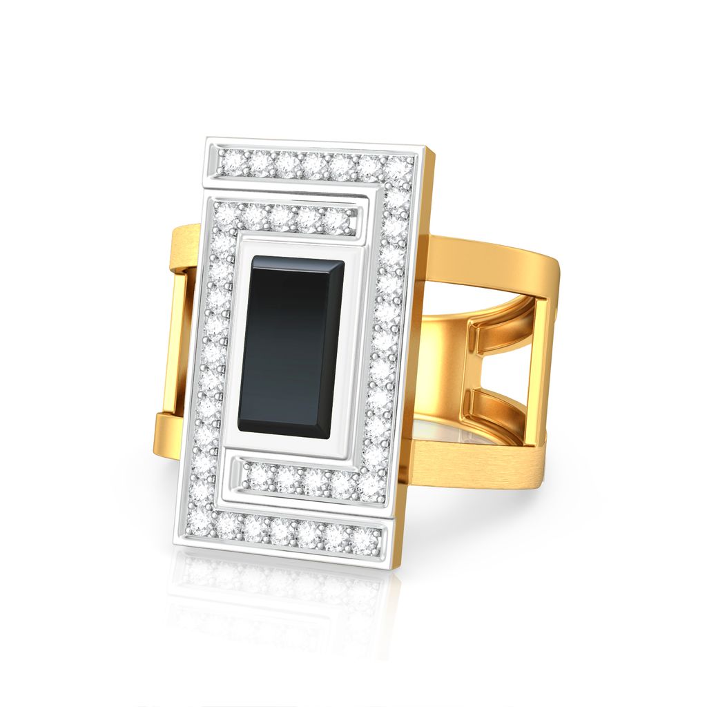 Little Black Onyx Diamond Rings image