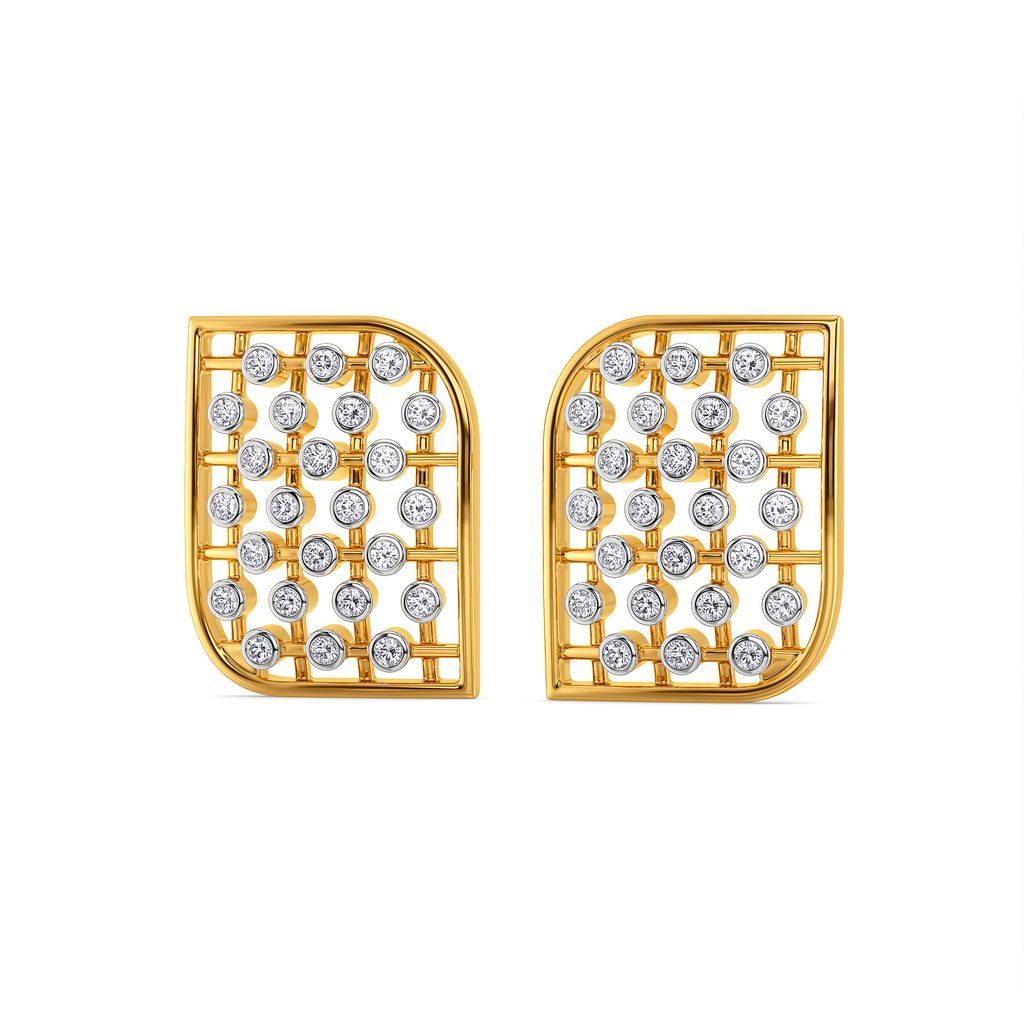 Wide Stride Diamond Earrings