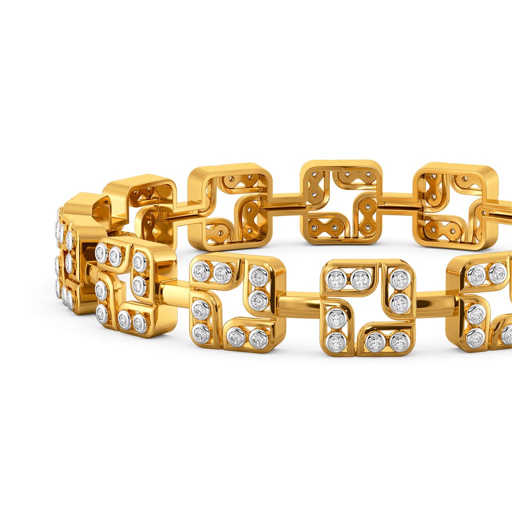 Wide Stride Diamond Bangles