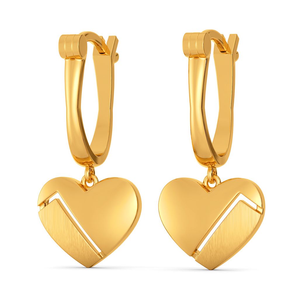 Parisian Hearts Gold Earrings