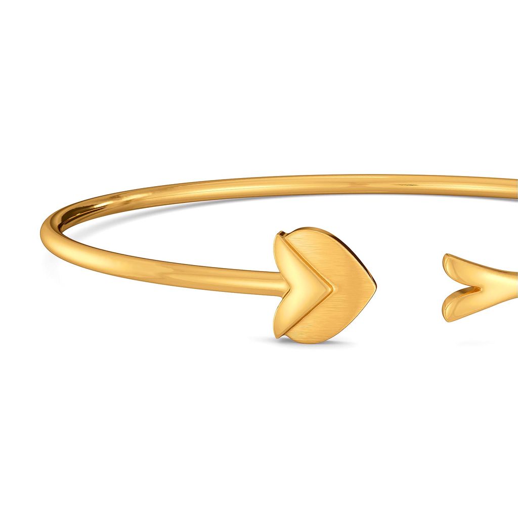 Hearts in Bougie Gold Bangles