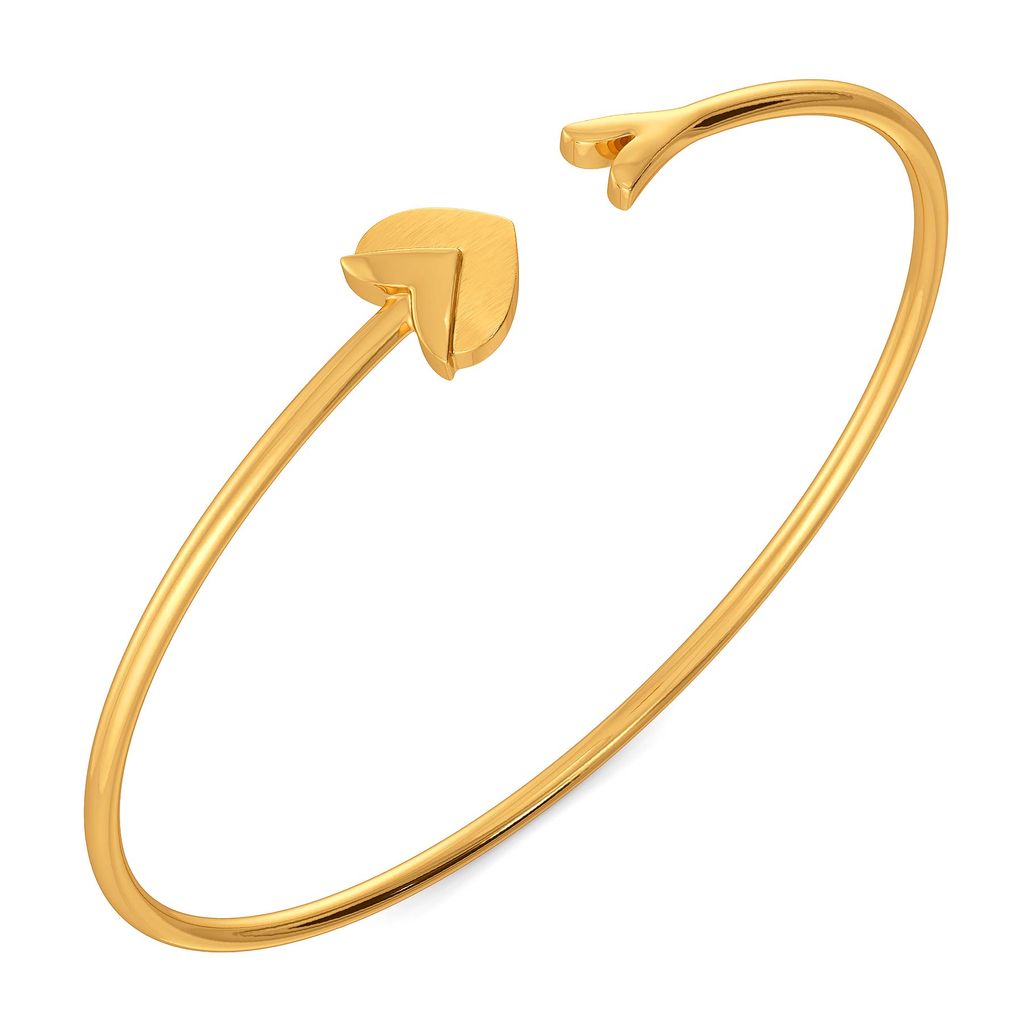 Hearts in Bougie Gold Bangles