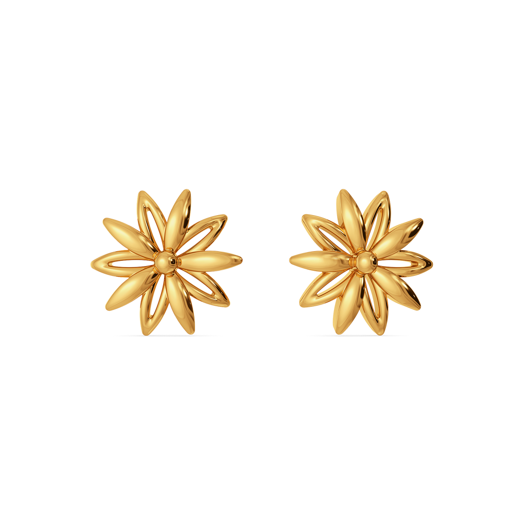 Serene Petals Gold Earrings