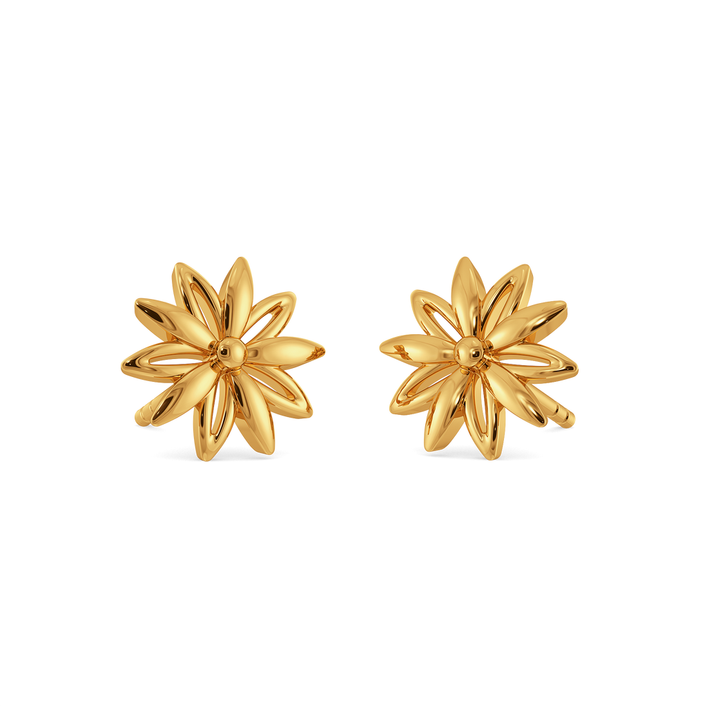 Serene Petals Gold Earrings