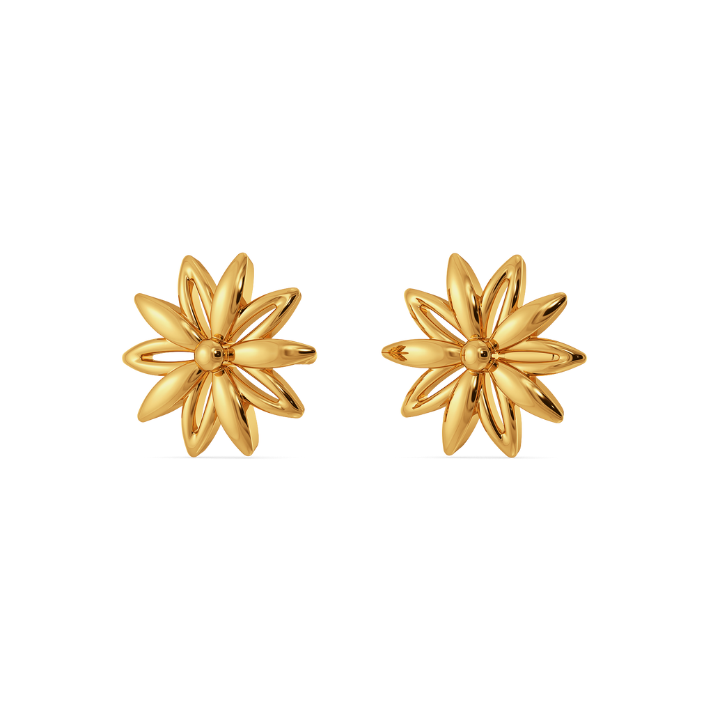 Serene Petals Gold Earrings