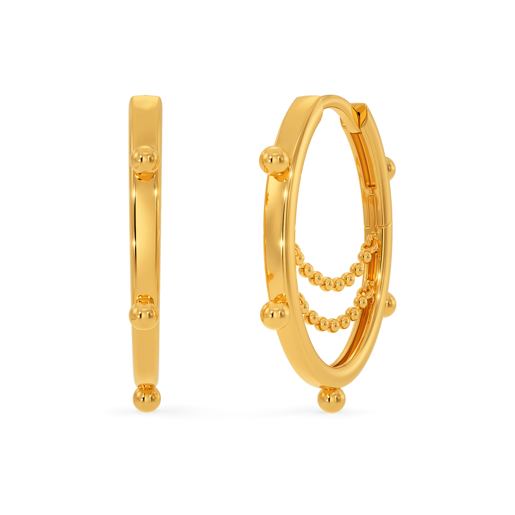 Peek A Boo Gold Earrings
