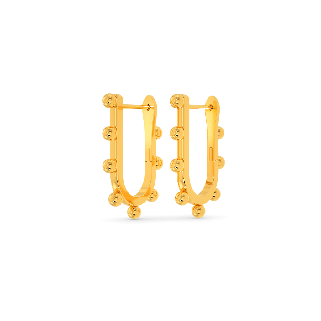 Three Dimensional Gold Earrings