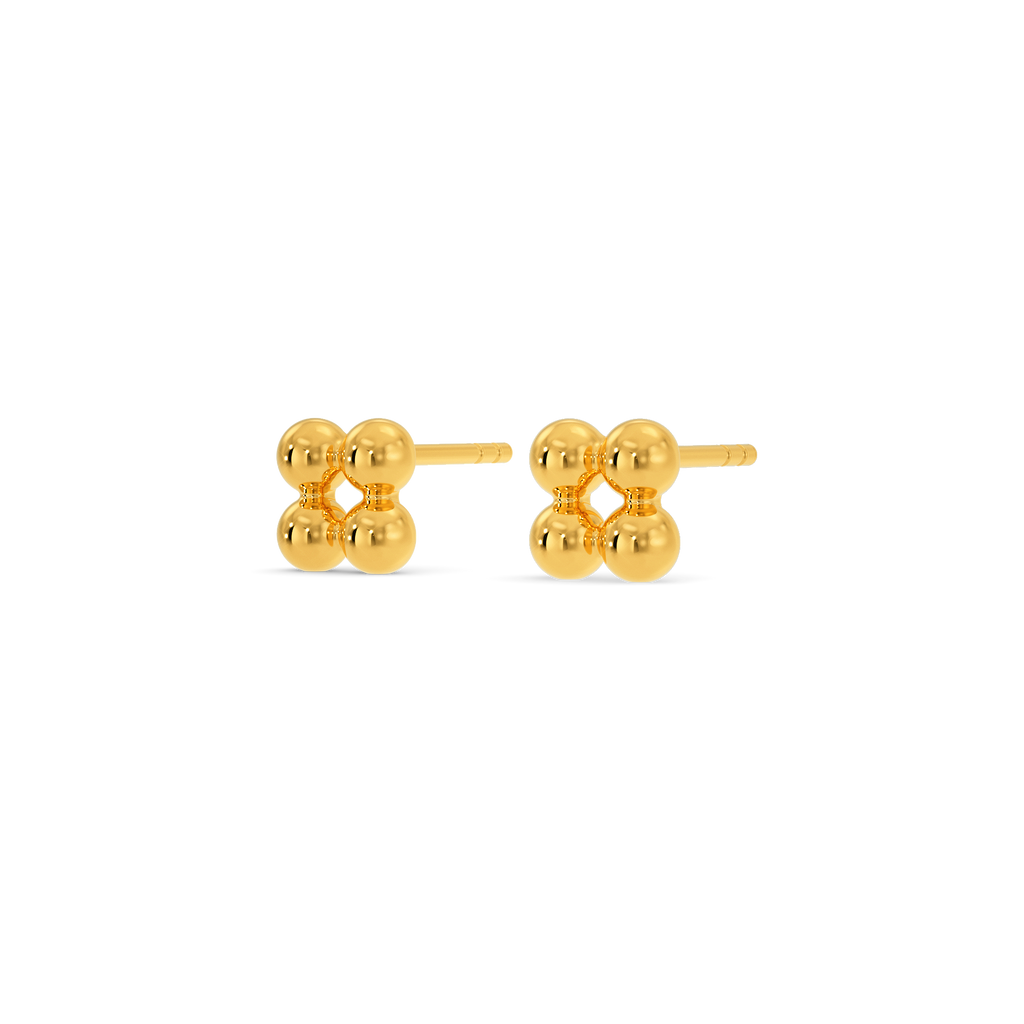 Three Dimensional Gold Earrings