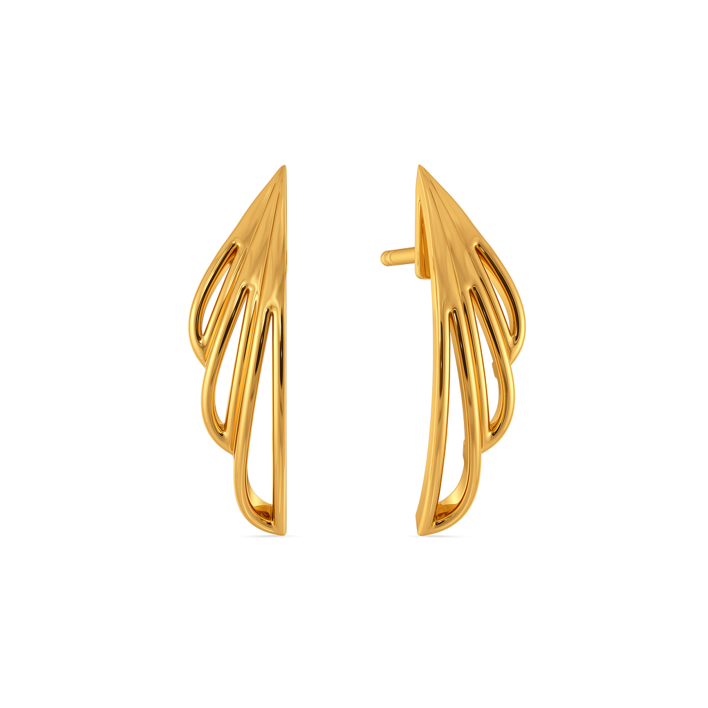 Statement Sleeves Gold Earrings