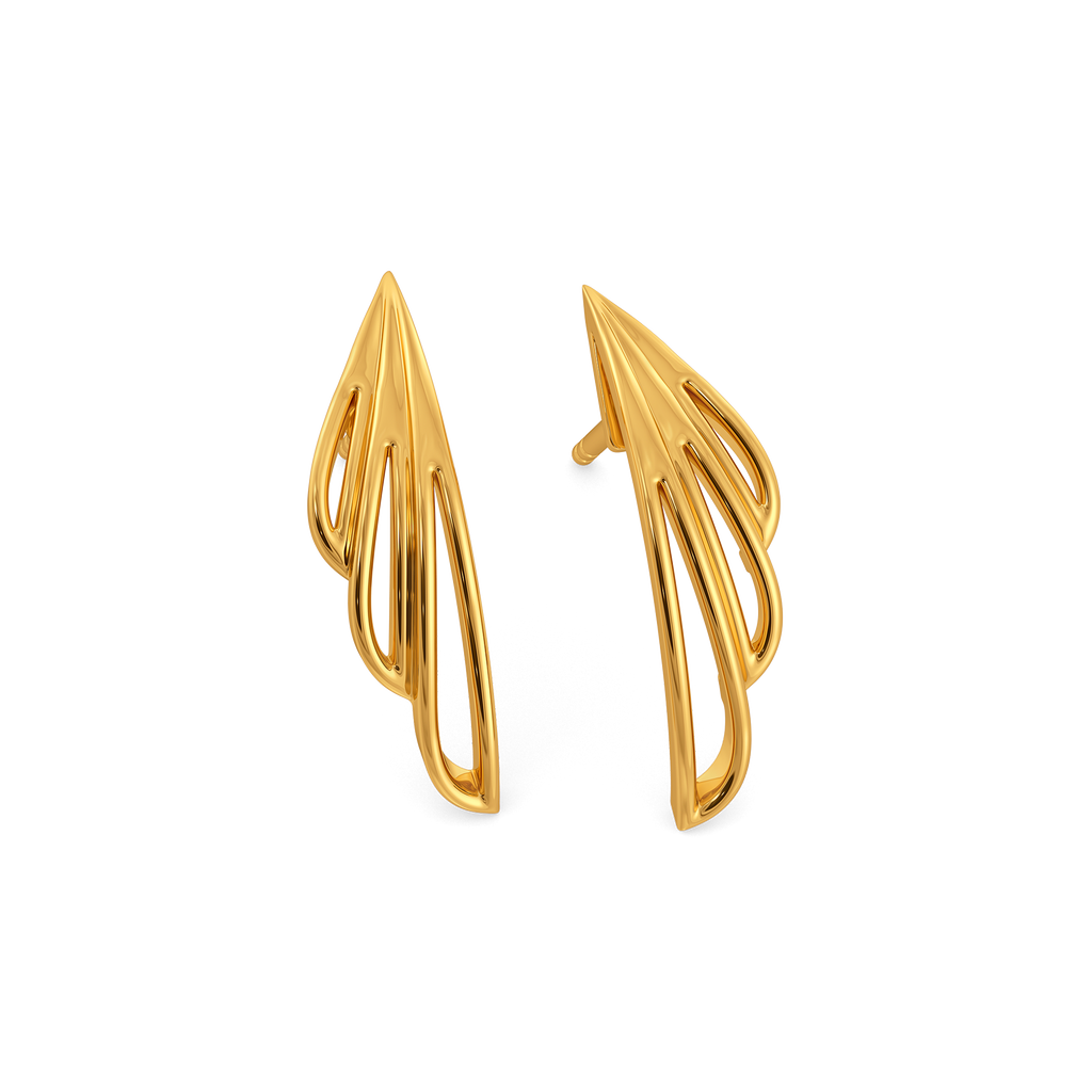 Statement Sleeves Gold Earrings