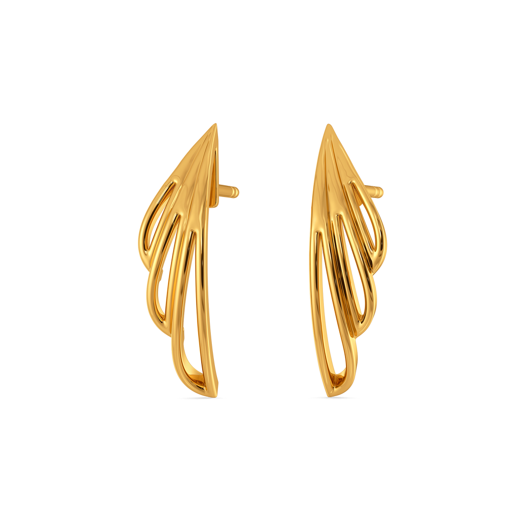 Statement Sleeves Gold Earrings