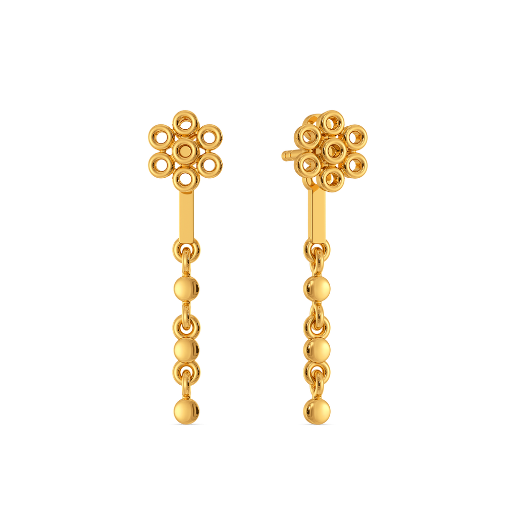 Midnight Bloom Gold Earrings