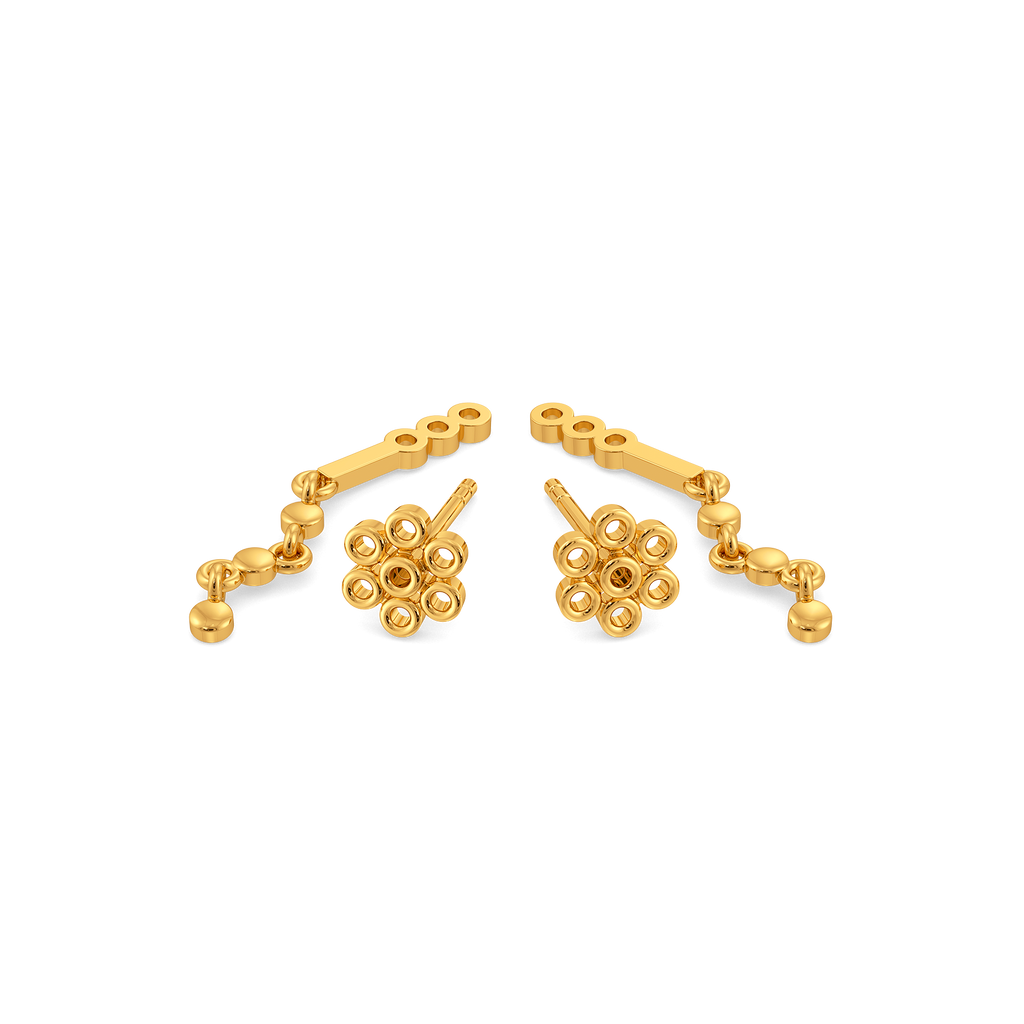 Midnight Bloom Gold Earrings