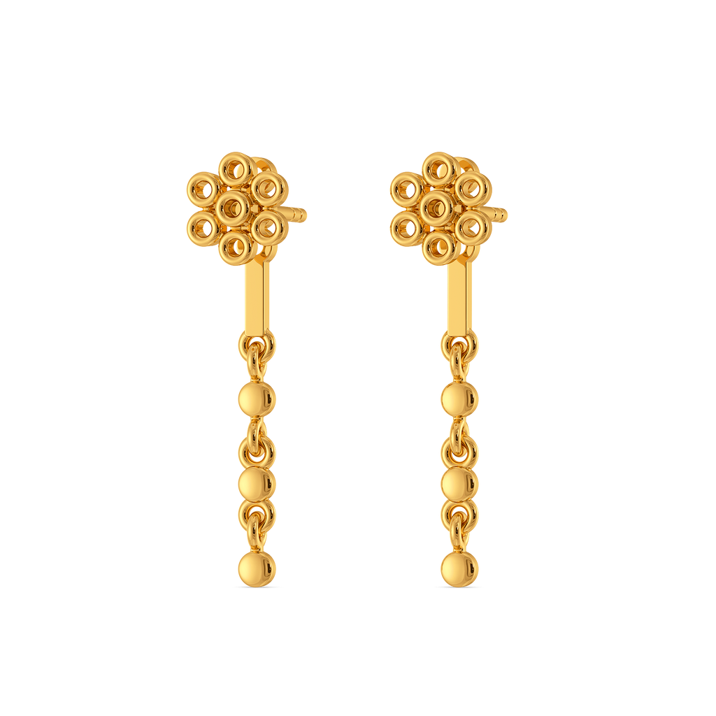 Midnight Bloom Gold Earrings