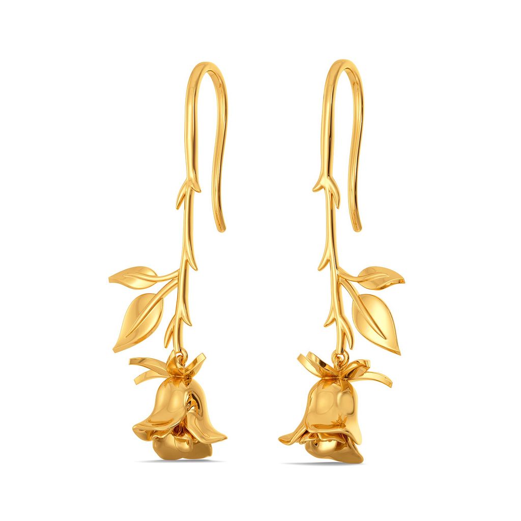 Dark Damask Gold Earrings