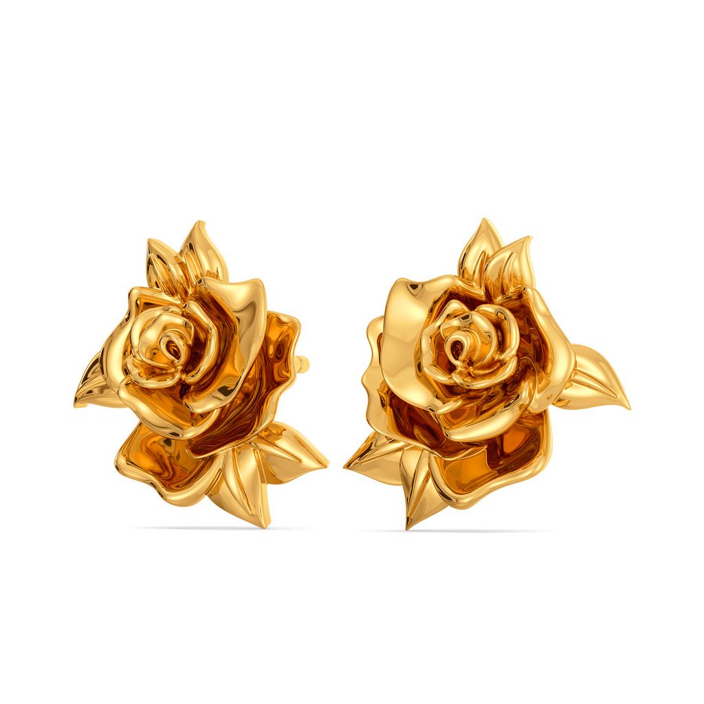 Rose Prose Gold Earrings