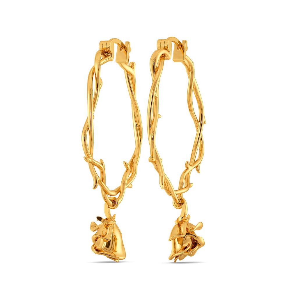 Rose Entwine Gold Earrings