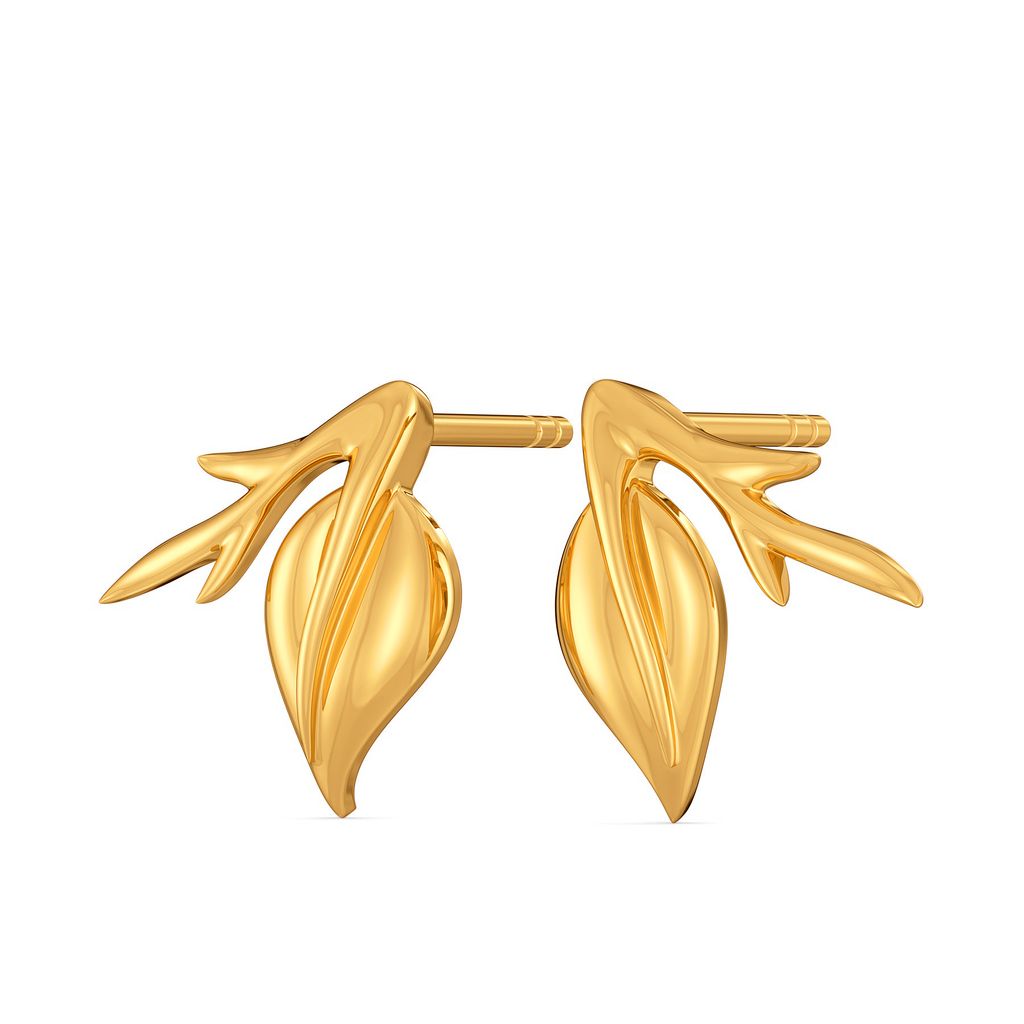 Rose Folioles Gold Earrings