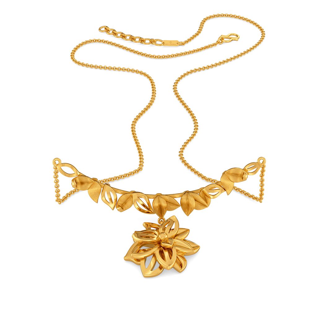 Flower Basket Gold Necklaces