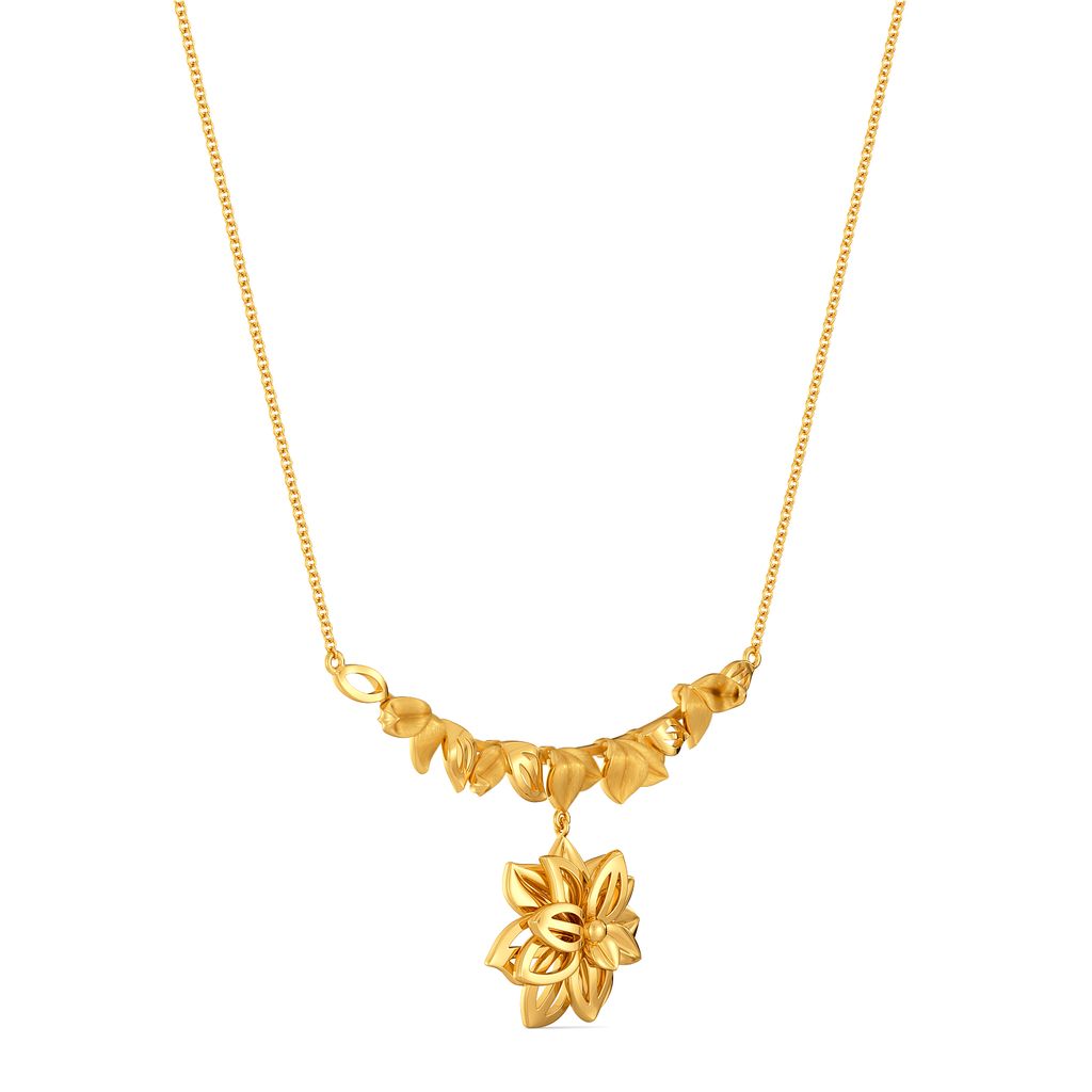 Flower Basket Gold Necklaces