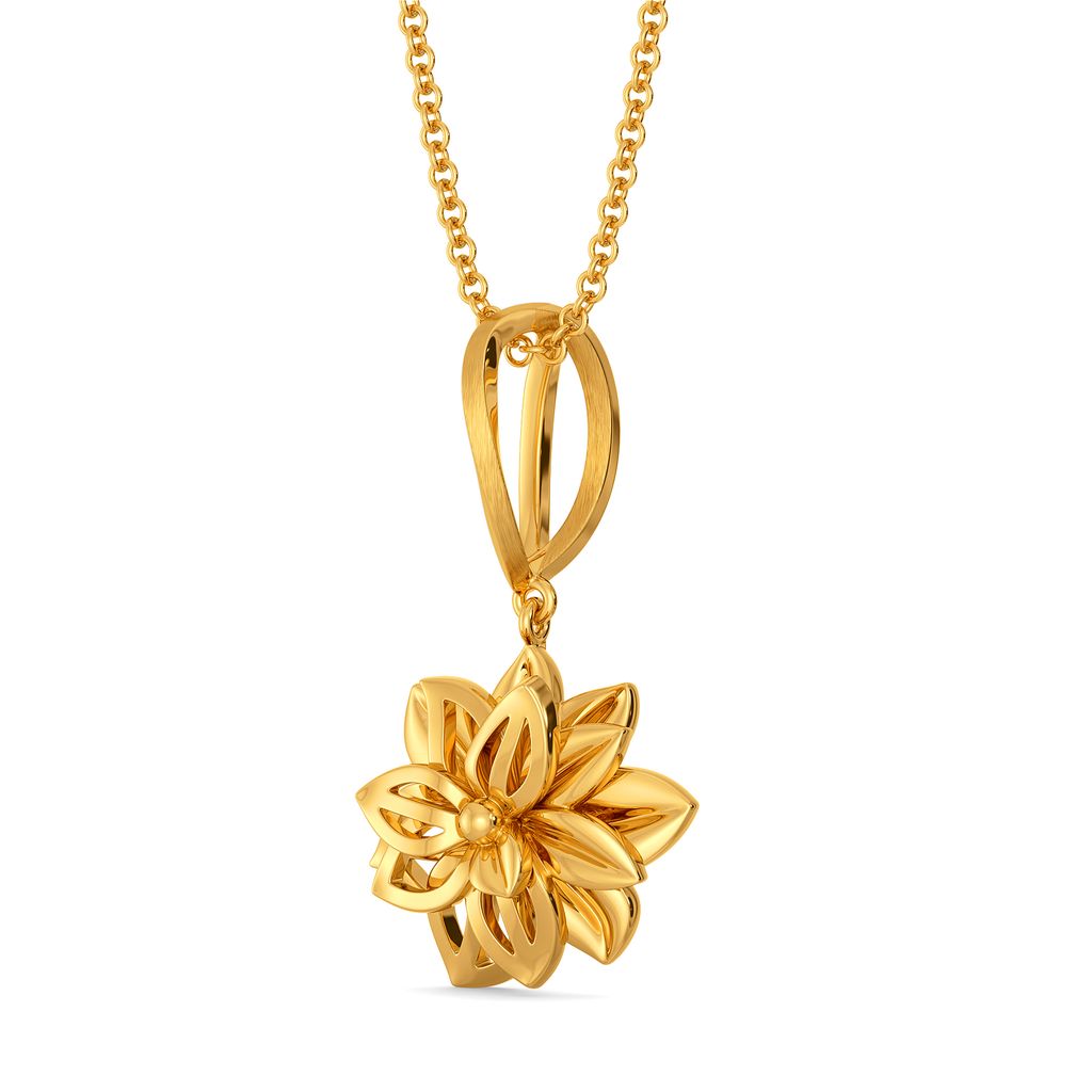 Flower Basket Gold Pendants