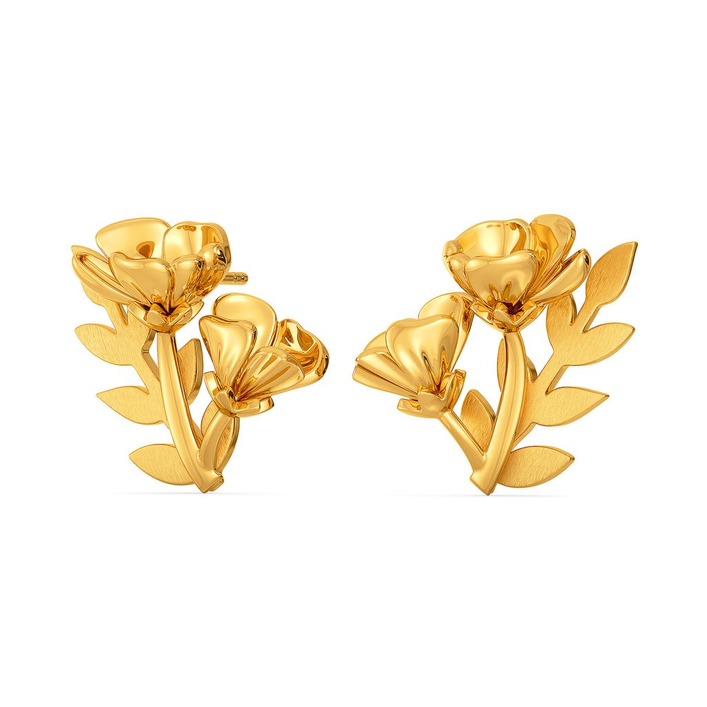 Flower Fantasy Gold Earrings