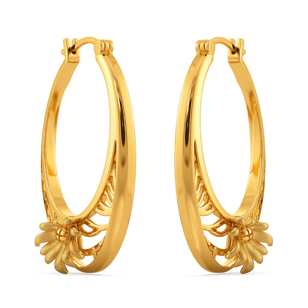 Blooms To Wear Gold Earrings
