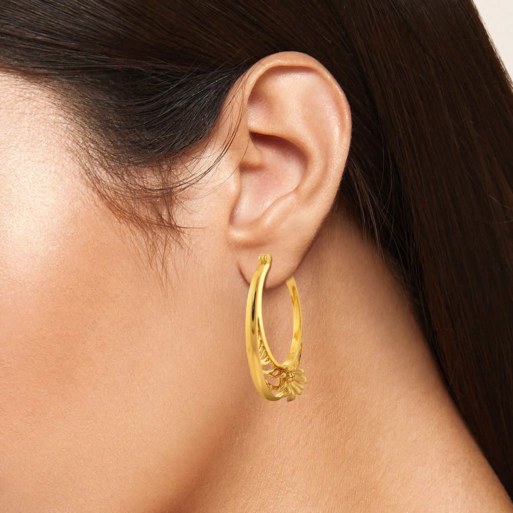 Blooms To Wear Gold Earrings