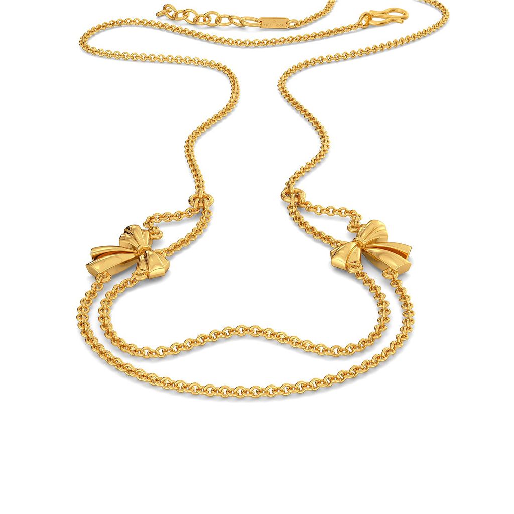 Butterfly Knots Gold Necklaces