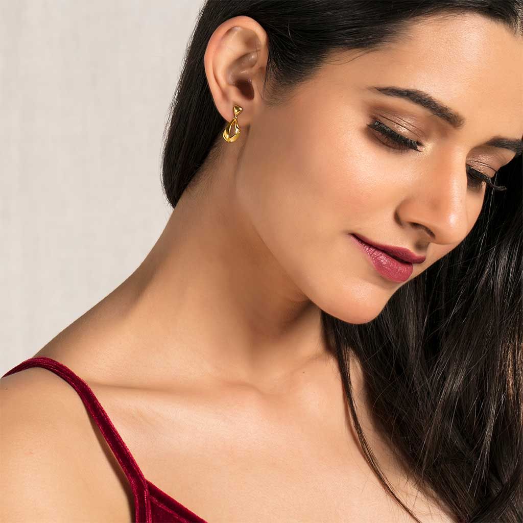 Hold The Fold Gold Earrings