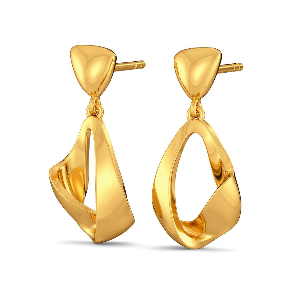 Hold The Fold Gold Earrings