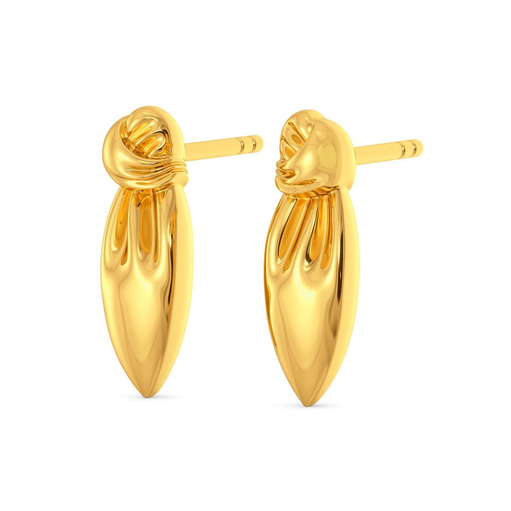 Knot Plot Gold Earrings