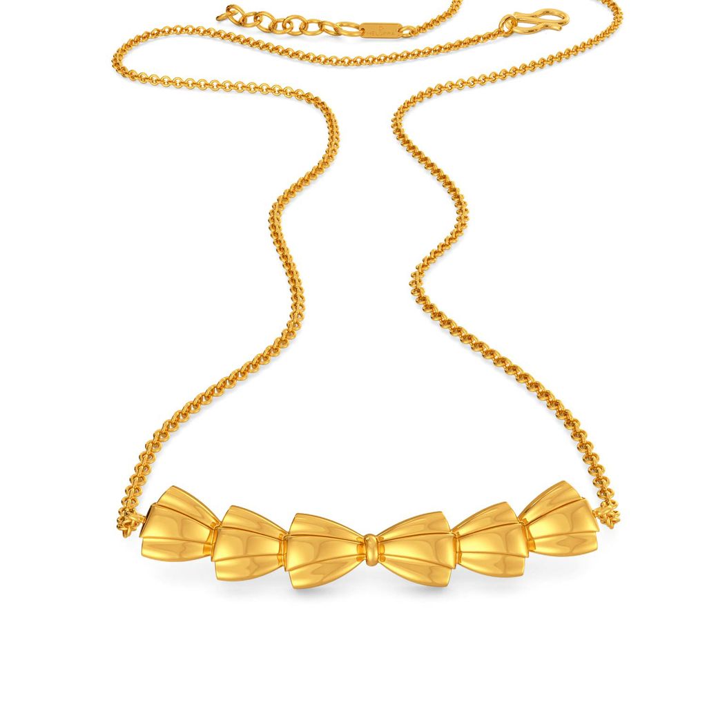 Bold Folds Gold Necklaces