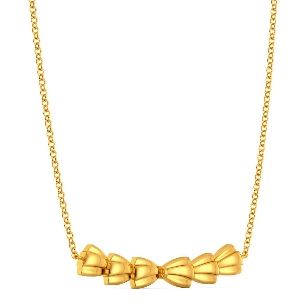 Bold Folds Gold Necklaces