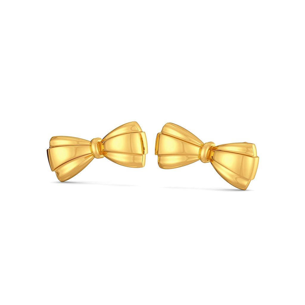Bold Folds Gold Earrings
