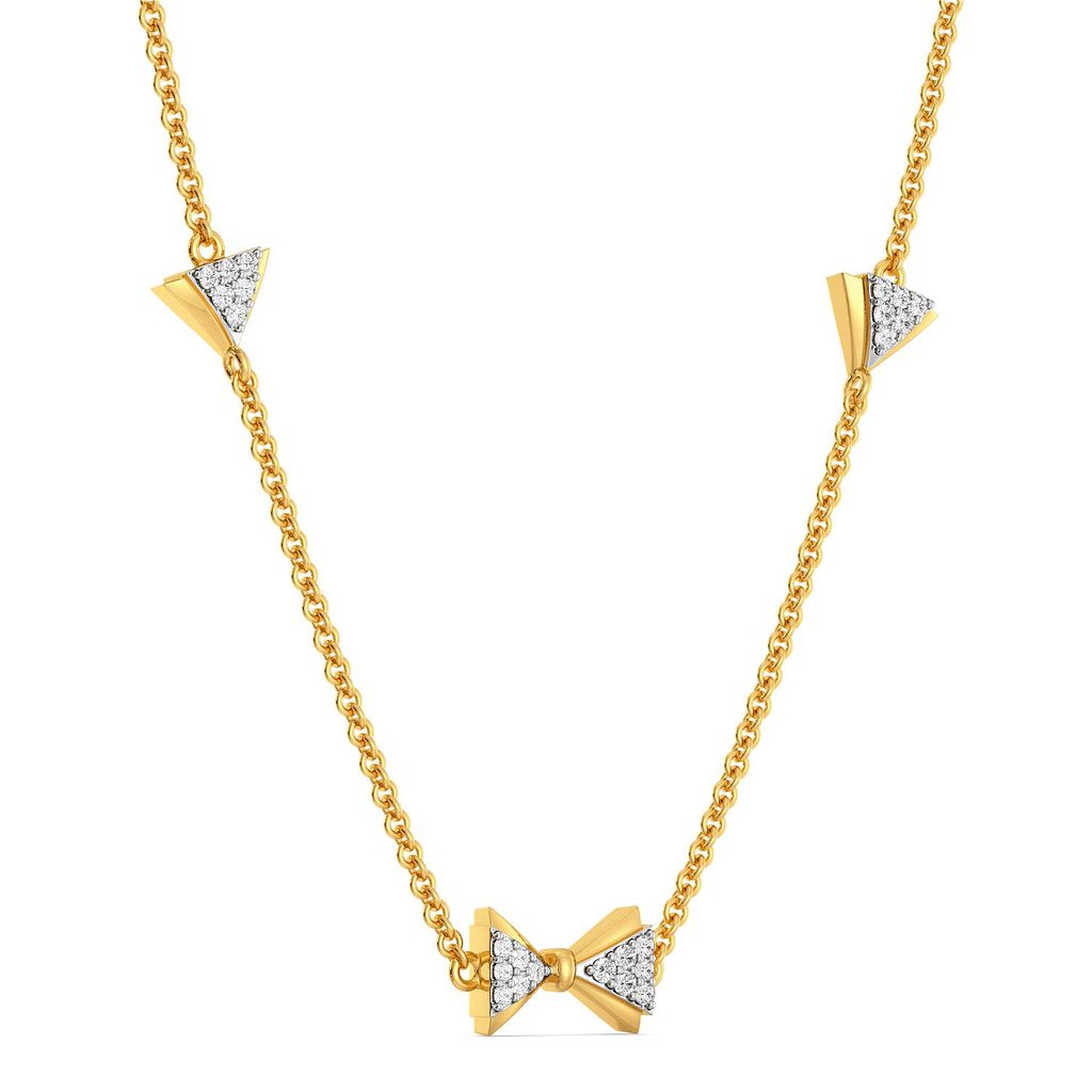 Cross Bows Diamond Necklaces