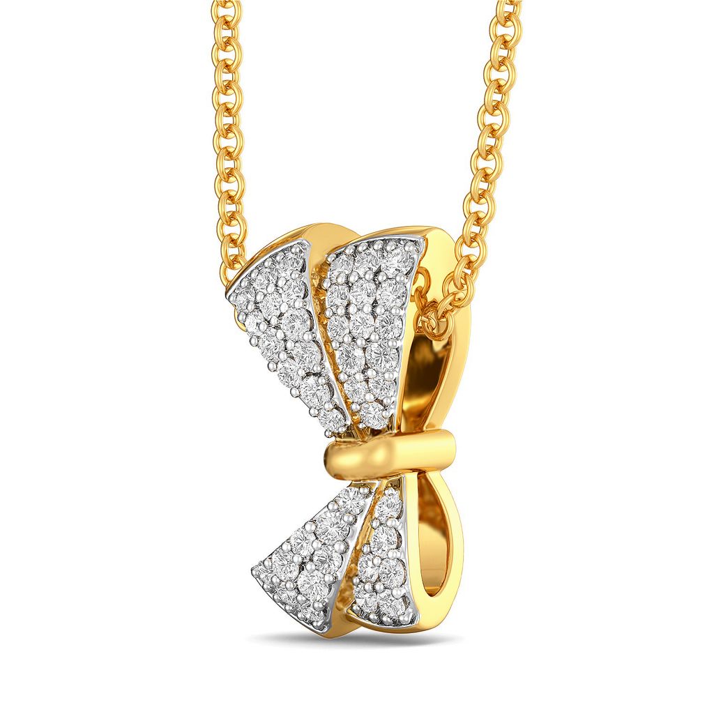 Swirly Bows Diamond Pendants