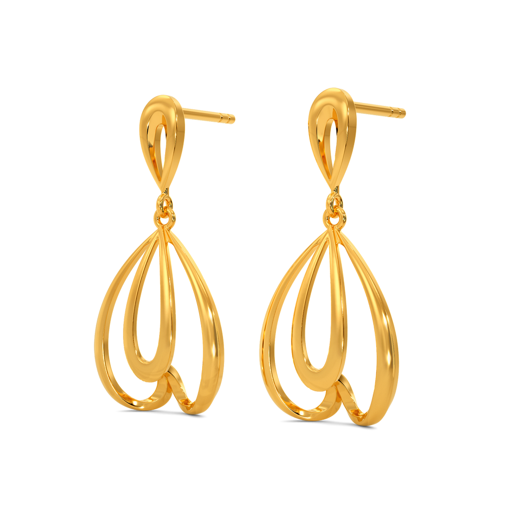 Dynamic Flounce Gold Earrings