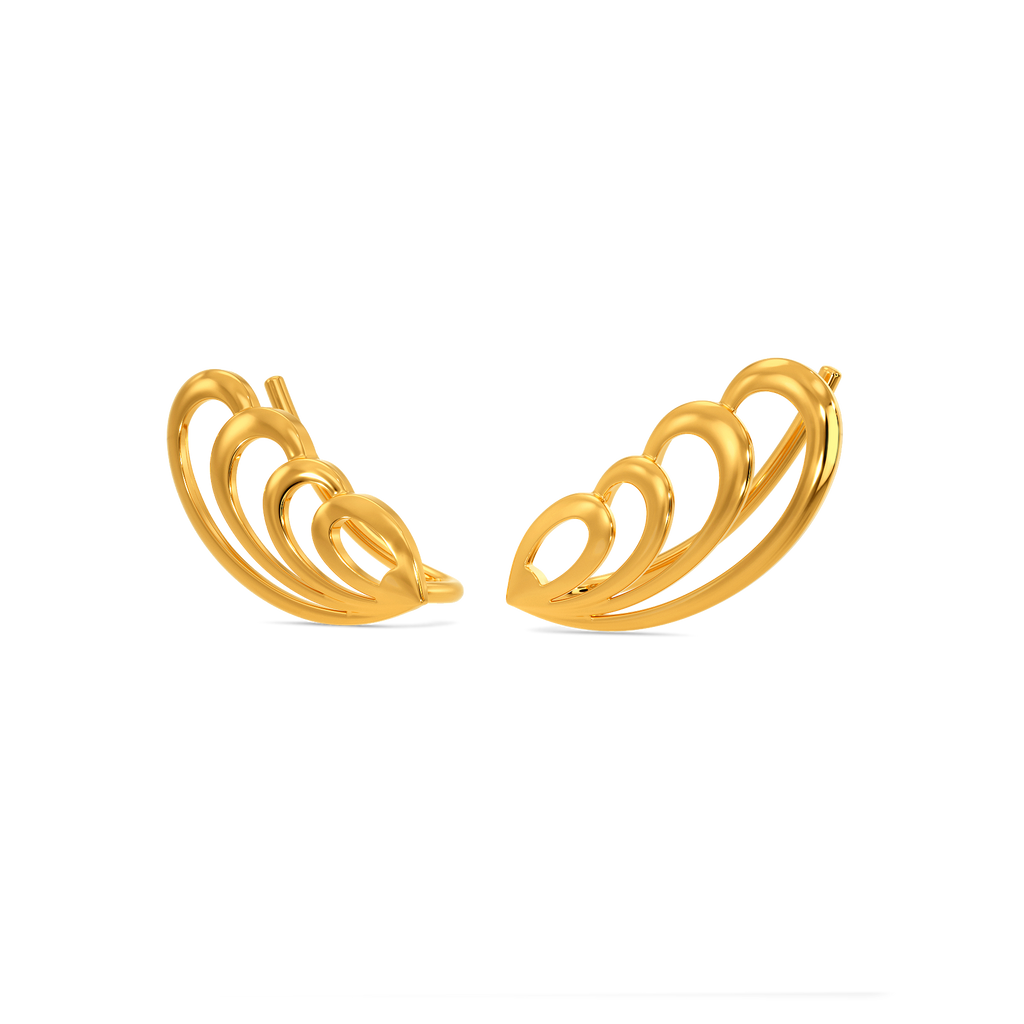 Dynamic Flounce Gold Earrings