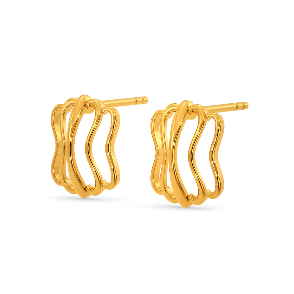 Bubble Burst Gold Earrings
