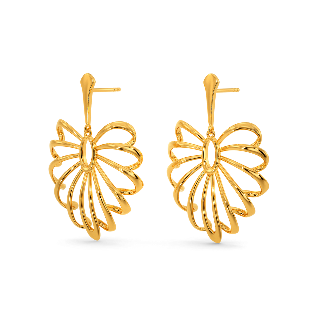 Exuberant Flounce Gold Earrings