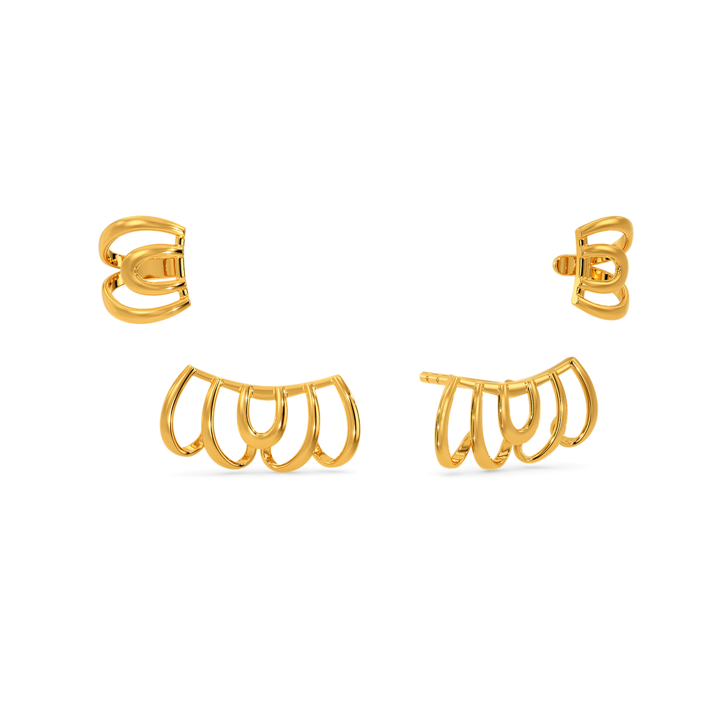 Exuberant Flounce Gold Earrings