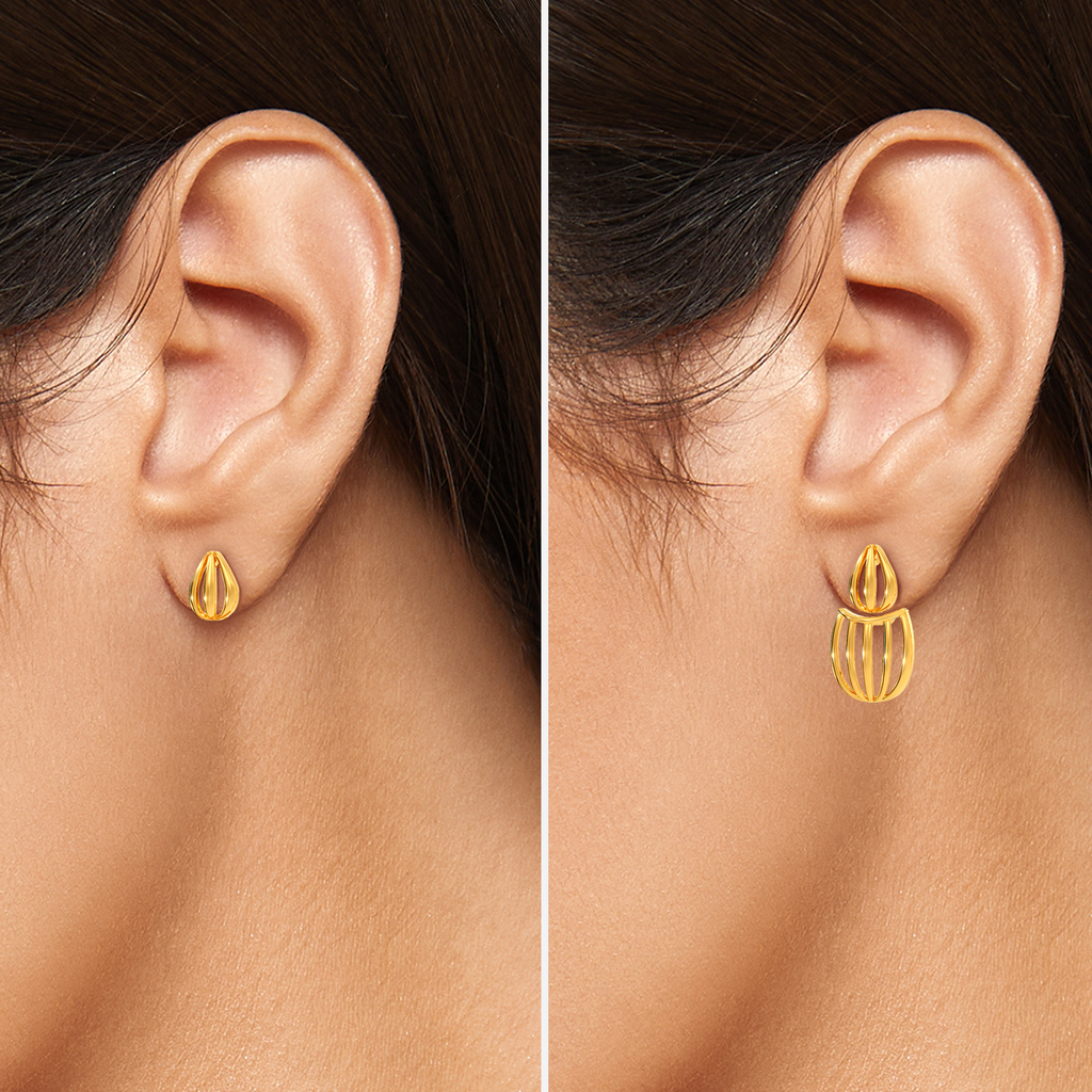 Poofy Bubble Gold Earrings
